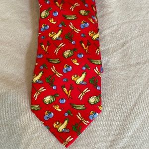 Bally Silk “Vegetable/Dragonfly” Tie